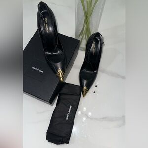 Saint Laurent Newton Patent Leather Cap-Toe Pumps